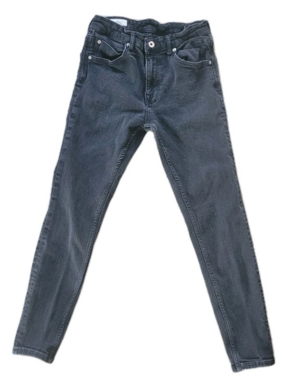 ZARA MEN'S SKINNY CROPPED FIT JEANS CHARCOAL DENIM SIZE 30 STRETCH 5 POCKETS MED
